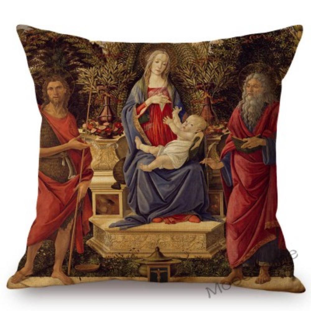Sandro Botticelli Florence Art Geburt der Venus, weltberühmtes Ölgemälde, dekorativer Kissenbezug, Baumwollleinen, Sofakissenbezug