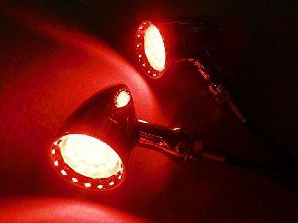 Universal Red 20 LED Chrome Motorcycle Stop Brake/Running Turn Signal Tail Light