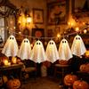 Decorative Halloween Accessories Glowing Ghost Hanging Decor Spooky Light Up Ornament for Party Festive Decor Scene Indoor Outdoor Wall Window