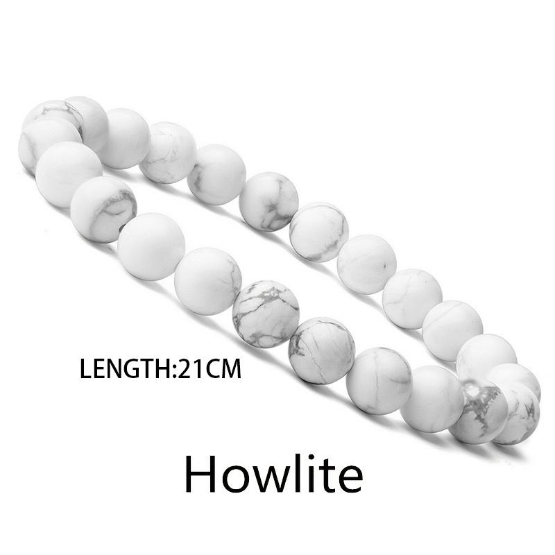 1pc Beaded Bracelet Lovers 0.32in/8mm Natural Stone Beads Men's Black Onyx Lava Tiger Eye For Women/Men Jewelry