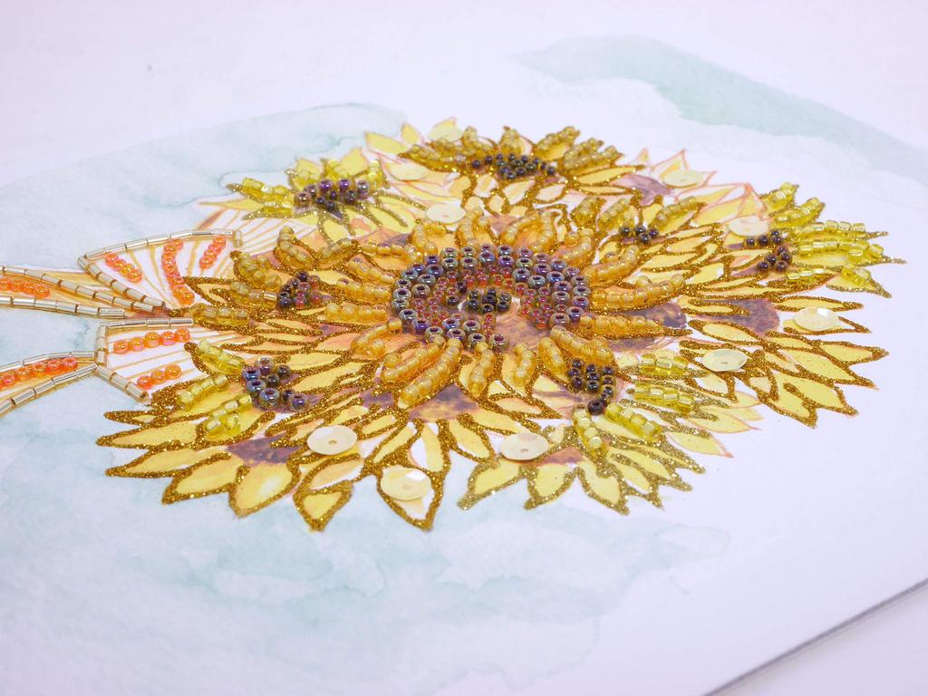 MIYUKI Bead Kit, Bead Decor Kit, Part 20, Flower Decor 12 Months Series, Sunflower, August, BHD-137