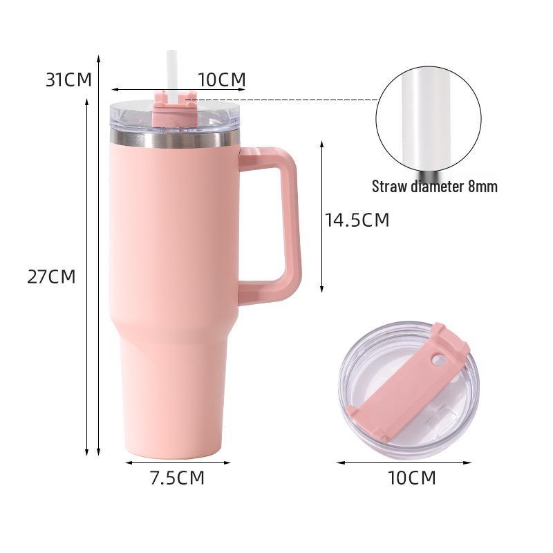 

Портативный стакан для льда из нержавеющей стали с двойными стенками, 40 унций, с соломинкой - Большой объем и изоляция. 40OZ