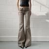Women's Low Waist Flared Pocket Jeans - Sexy Slimming Light Denim for Cool Casual Autumn 2024