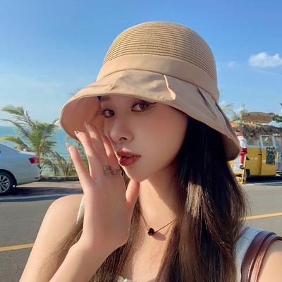 Spring and Autumn New Hat Women's Solid Color Versatile Mesh Bucket Hat Summer Sun Protection Mesh Breathable Basin Hat
