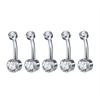 5/10 Stück Titan Bauchnabelring 14G 6mm 8mm 10mm 12mm Bauchnabel Piercing Schmuck mit Zirkonia Kurzer Stab Bauchnabel Piercings
