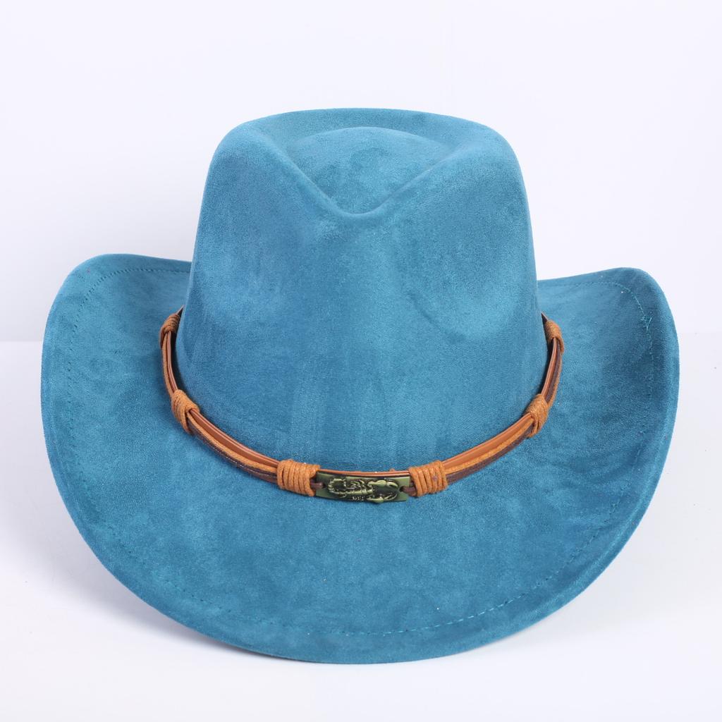 Popular European and American classic suede western cowboy hat men's and women's fashion LO style peach heart cowboy hat