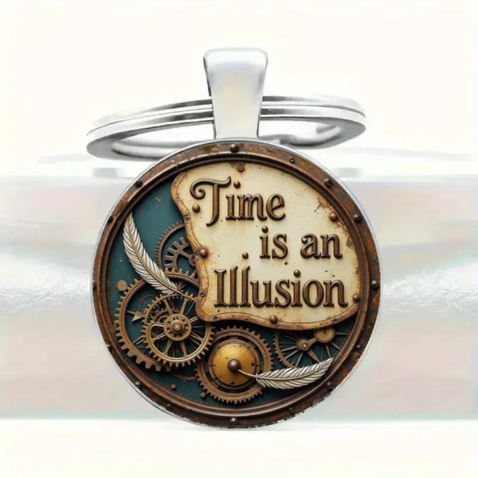 

Retro Steampunk Gear-shaped Glass Alloy Keychain One Size