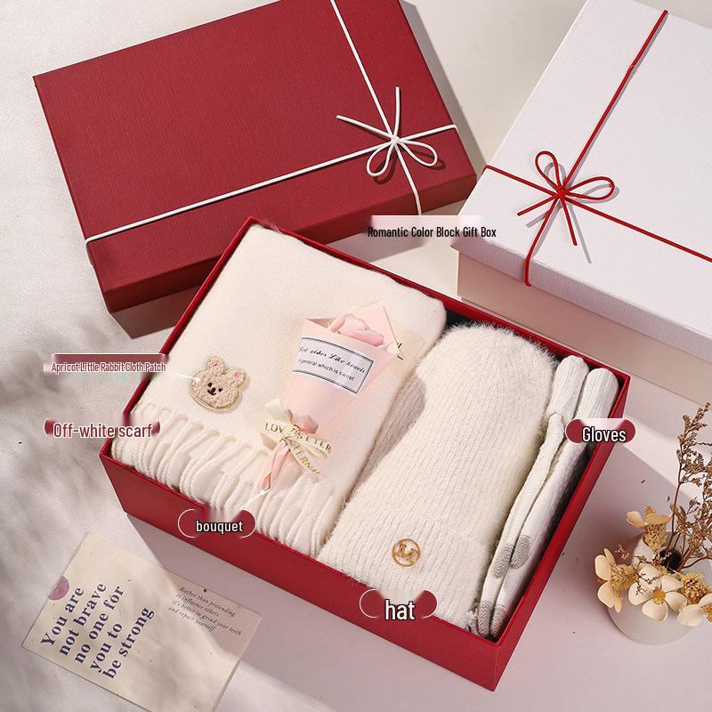 Valentine's Day Winter Scarf Gift Box for Her: Girlfriend or Best Friend
