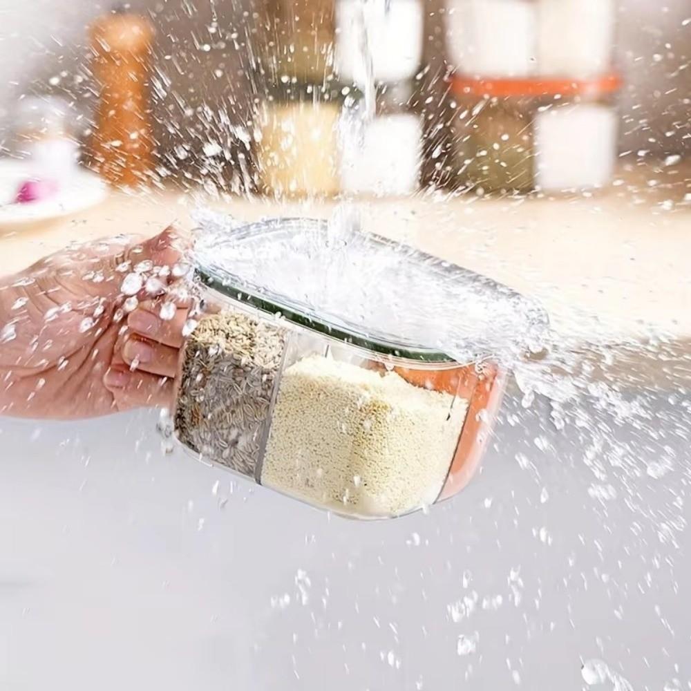 Transparent Seasoning Box Multi Grid Storage Jar New Seasoning Jar  Glutamate Pepper Storage