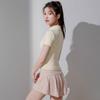 Sports jacket women's slim and thin quick-drying yoga clothes top short-sleeved Pilates training running feather tennis clothes