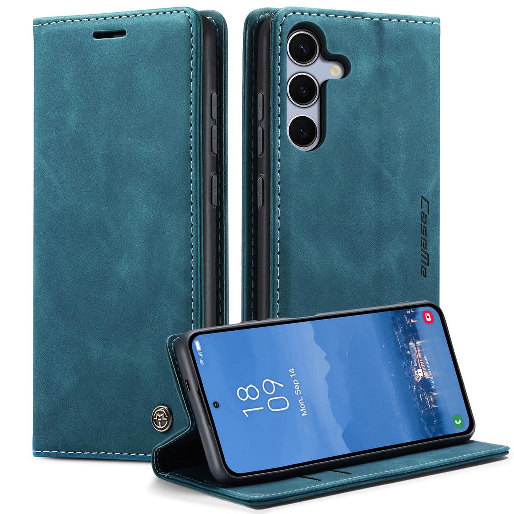 For Samsung Galaxy S25 Case CASEME 013 Series Card Holder Stand Leather Phone Cover