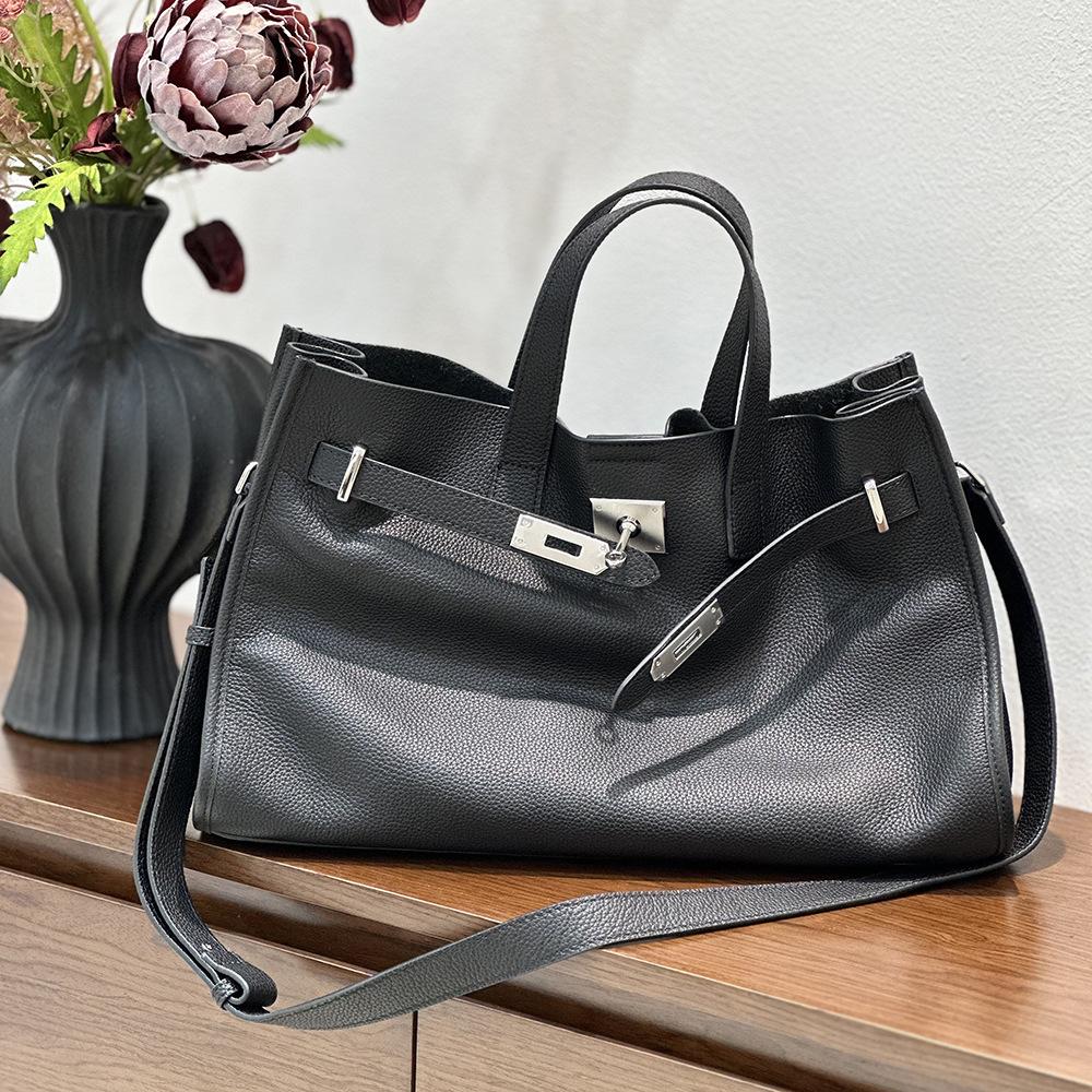 

Премиум мягкий кожаный портфель женский горизонтальный вариант натуральная кожаная сумка большой емкости сумка подмышкой и сумка-тоут для поездок на работу 37x13x23cm