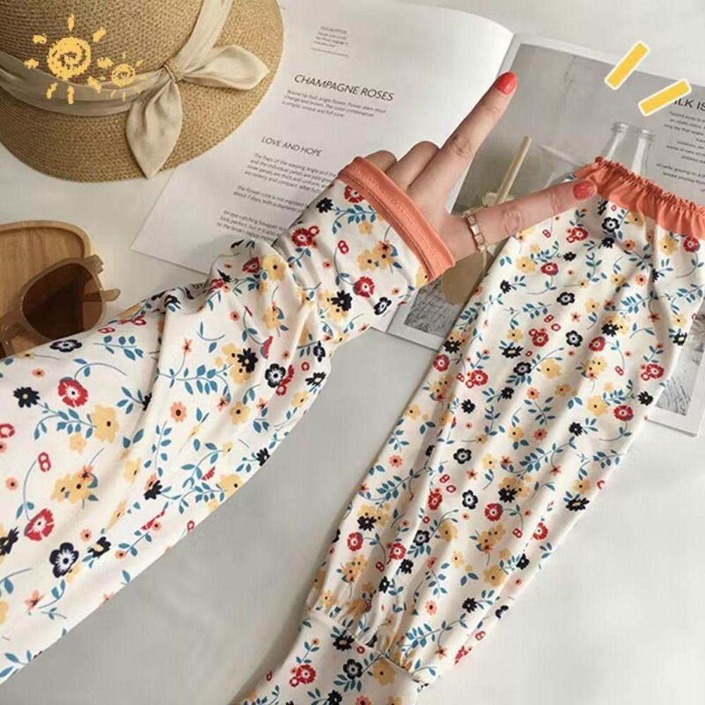 Sun Protection Ice Silk Sleeve Fingerless Summer Arm Cover Sunscreen Long Arm Sleeves Driving
