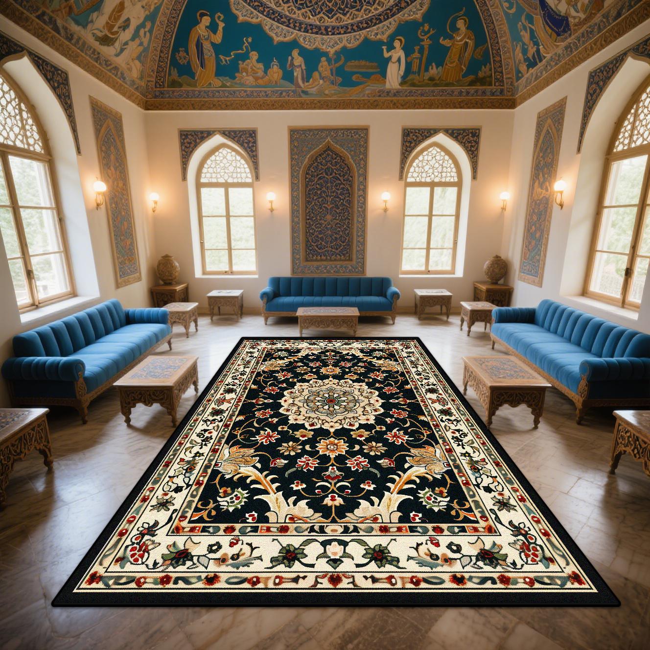 

New Persian Luxury Carpet Large Area Boho Living Room Rug Fluffy Soft Non-slip Foot Mat for Bedroom Sofa 60*90cm