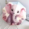 1 PC Automatic Folding Umbrella - Cute Cartoon Elephant Pattern, Portable & Foldable Design with 8 Ribs, Christmas Birthday Gifts