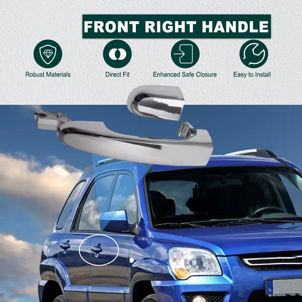 

Car Exterior Outside Door Handle Front Rear Left Right for Kia Sportage 2005 2006 2007 2008 2009 2010 Left Hand Drive 826511F010 Chrome Front Right