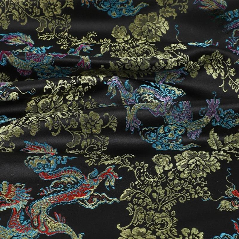 100x145cm 3D Relief Damask Fabric Brocade Jacquard Flower Pattern Fabric DIY Sew New Chinese Cheongsam Dress Hanfu Garments