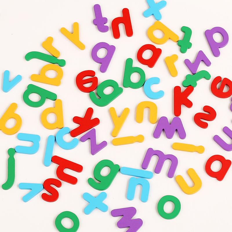 Montessori Wooden Colorful Alphabet Number Puzzle Kids Intelligent Matching Game Preschool Children Early Educational Toys Gifts