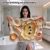 Yellow Lion Party Towel, Soft Absorbent Bath Hand Towel, Puffy Cartoon Print, Kids Shower Towel