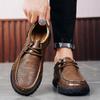 Fashion Men's oxfords shoes lace up Fashion Retro Low-top British Style Work Shoes outdoor Casual Leather Breathable Boat Shoes men