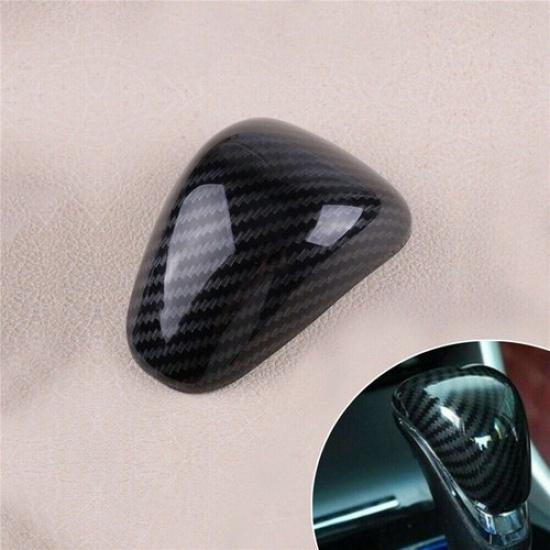 Carbon Fiber Look Gear Shift Knob Cover Trim ABS Decor For Honda Accord 2013-17