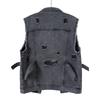 Large Size Denim Vest for Women Mid-length Spring and Autumn Korean Style Loose Retro Casual Vest with Holes Sleeveless Waistcoat