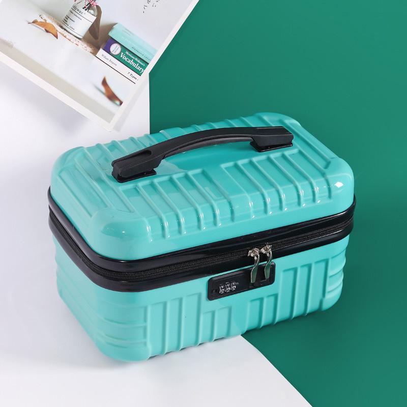 Retro Large-Capacity Makeup Bag and 18-Inch Carry-On Suitcase Combo