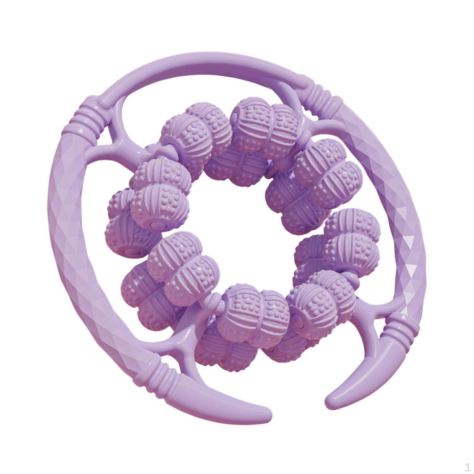 

Круглый зажим для ног Массажный ролик 32 колеса Аксессуары Принадлежности Ручной массажер для мышц фиолетовый