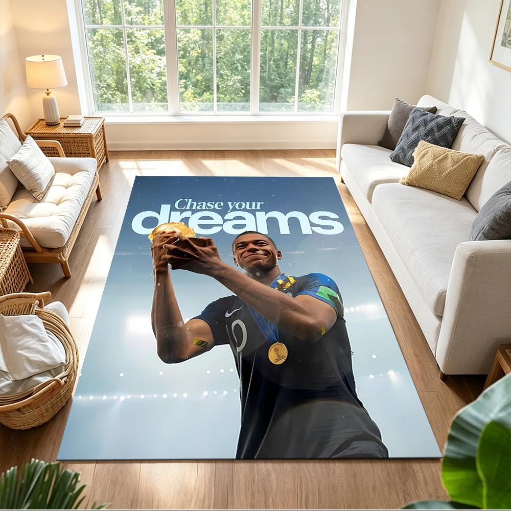 Mbappe's Soccer Journey Floor Mat Suitable for Living Rooms Balcony Decorate room Kitchen Anti-slip Rug Office home decor Spiritual Gift