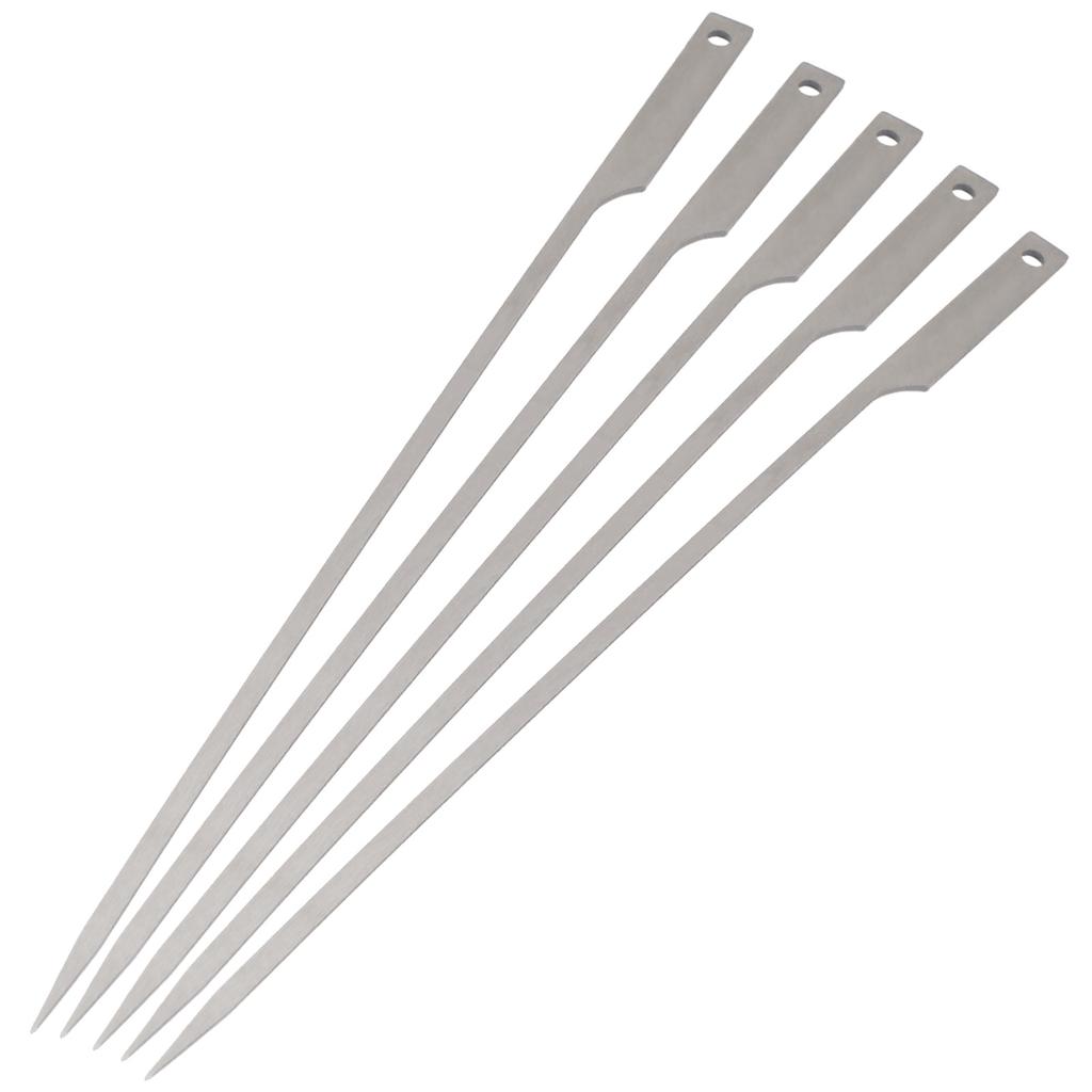 5pcs 10 Inch Flat Ti Barbecue Skewers Outdoor Backyard Picnic BBQ Grilling Kabob Skewers BBQ Sticks