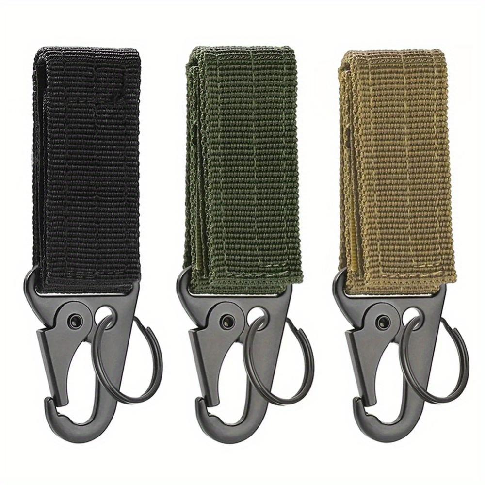 4Pcs Outdoor Multifunction Tactical Hanging Buckles Nylon Webbing Belt Triangle Buckle Climbing Tool Accessory Carabiner Keychain