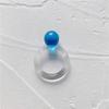 New Fashion Colorful Acrylic Rhinestone Resin Rings For Women Girls Korean Transparent Geometric Square Round Rings Jewelry 2026