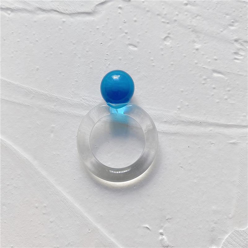New Fashion Colorful Acrylic Rhinestone Resin Rings For Women Girls Korean Transparent Geometric Square Round Rings Jewelry 2026