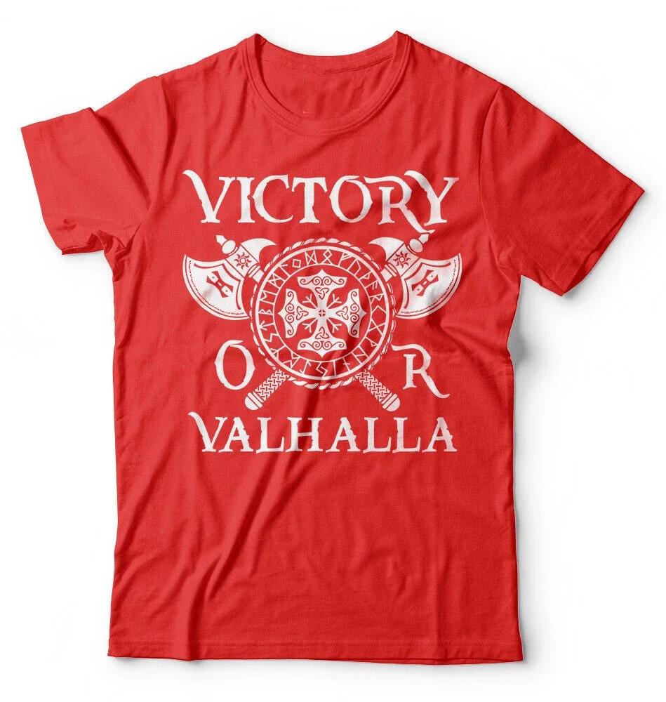 Victory or Valhalla Nodic Warrior TShirt 100 Cotton ONeck Summer Short Sleeve Casual Mens Tshirt Size S3XL