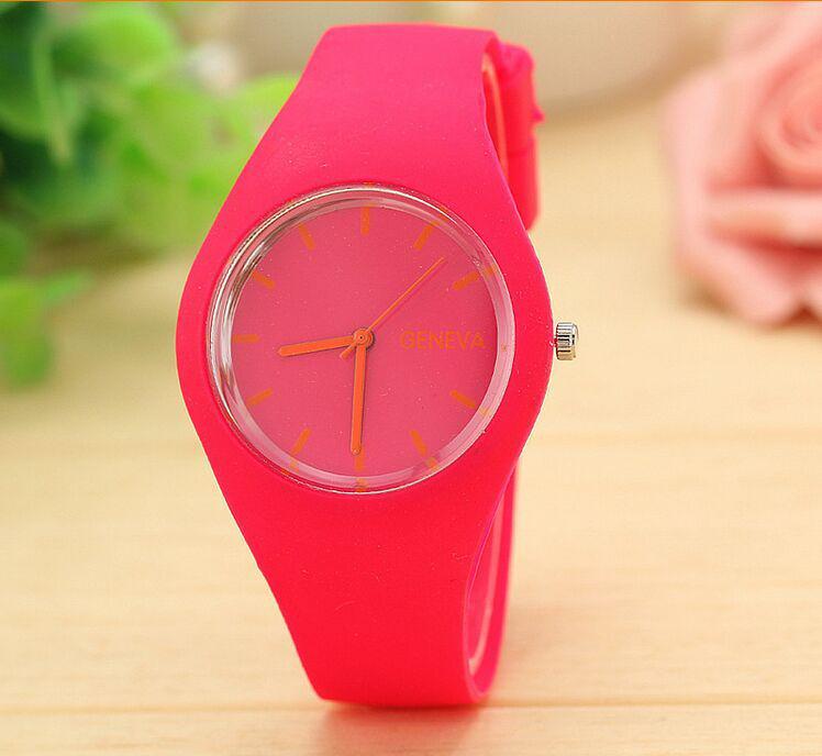 Women's Ultra-Thin Silicone Fashion Watch, Quartz Movement, Candy Color, Geneva Design