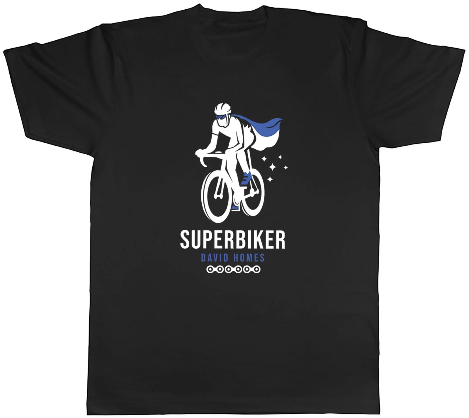 Персонализированная мужская футболка Superbiker Велосипед Велосипедист В плаще супергероя Унисекс футболка XXL