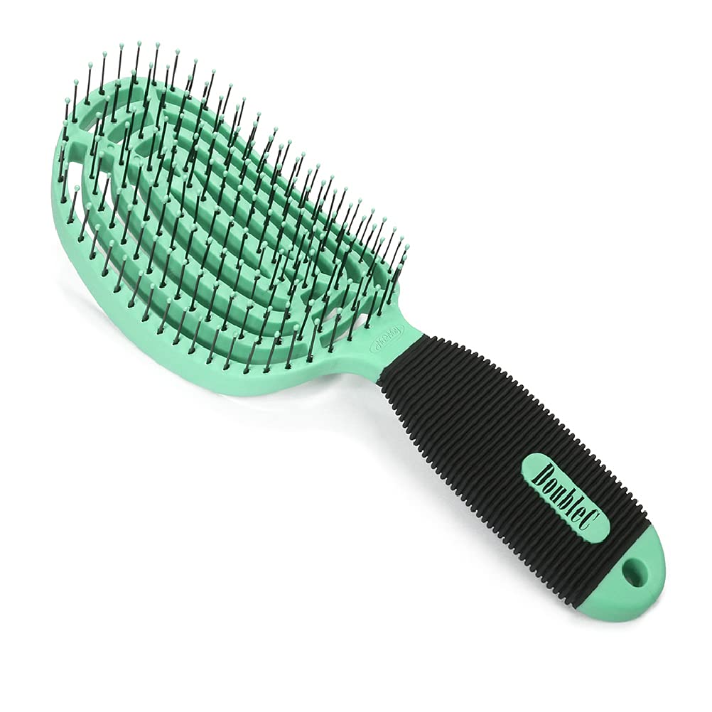 

NuWay4Hair DoubleC Mint Green Hair Scalp Brush for Volume, Cuticle Care, and Scalp Massage, SGS Certified, Mint Green, 1 Brush