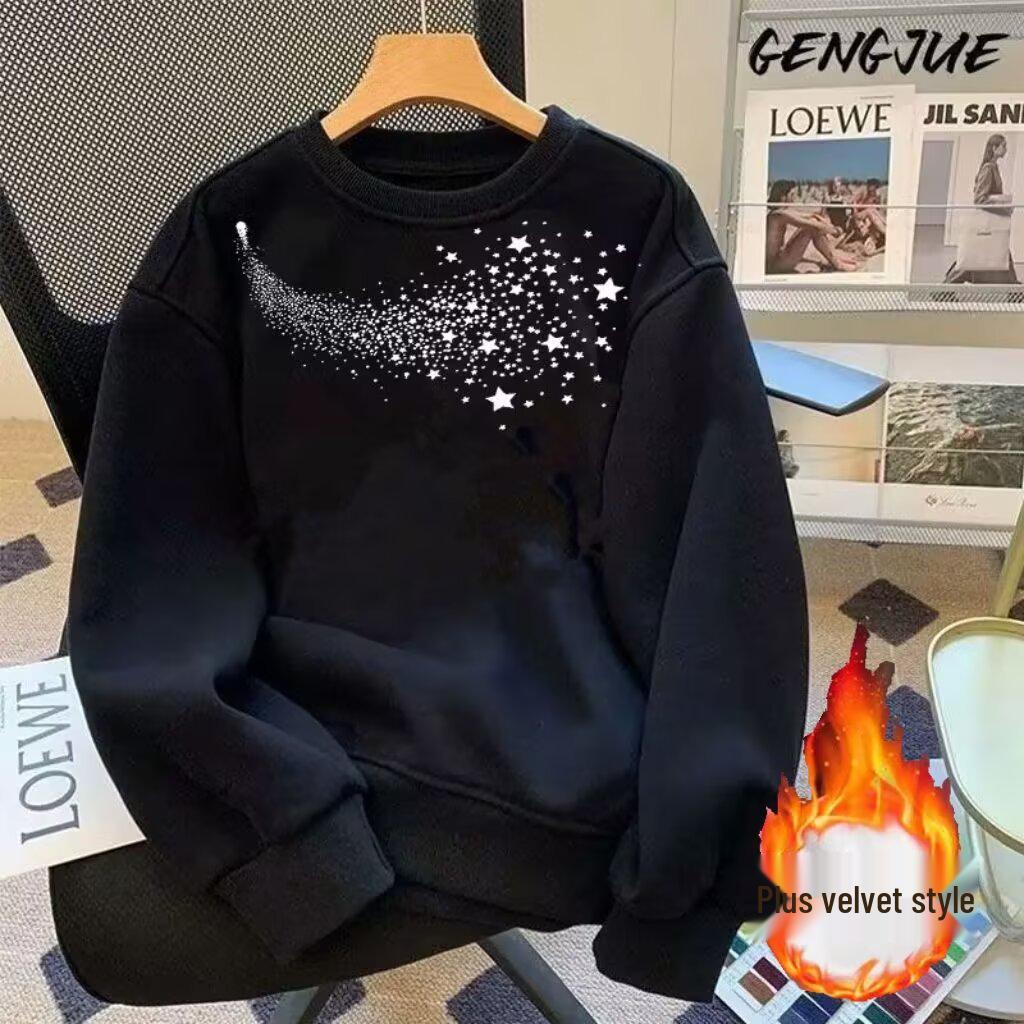 Men's Baby's Breath Autumn Crew Neck Sweatshirt - Casual, Versatile, Stylish Hua Cotton Top