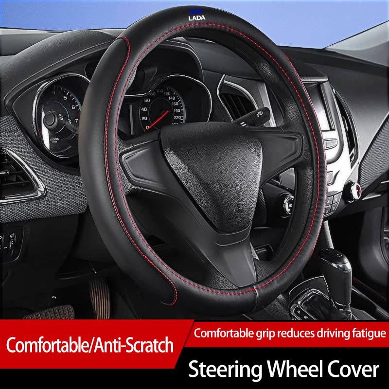 Car accessories interior Anti slip Breathable Steering Wheel Cover For Lada Priora Sedan Sport Kalina Granta Vesta Niva Largus