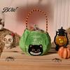 Festival Candy Pouches Halloween Trick or Treat Pumpkin Bucket, Reusable Velvet Bag, Durable Storage Bags Snack Tote Bag with Handle for Party Favors