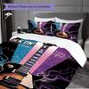 1PC Music, Guitar Theme Bedding Quilt Set Quilt Cover Pillowcase Home Decoration Birthday Gift (1 * Duvet Cover + 2 * Pillowcase, Without Core)