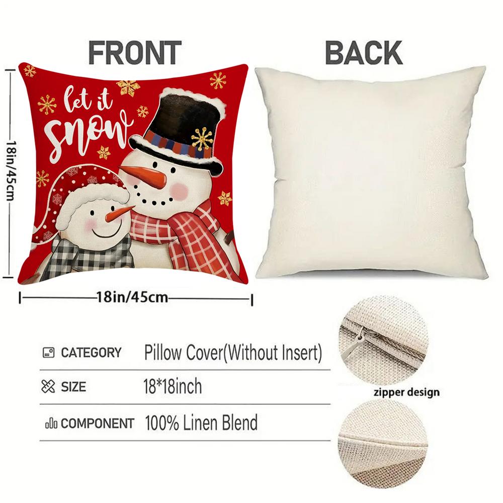 Christmas Reindeer Pillow Cover Christmas Throw Pillow Cover Cushion Soft Case Seasonal Decor Elk Snowman Christmas Tree Pillow