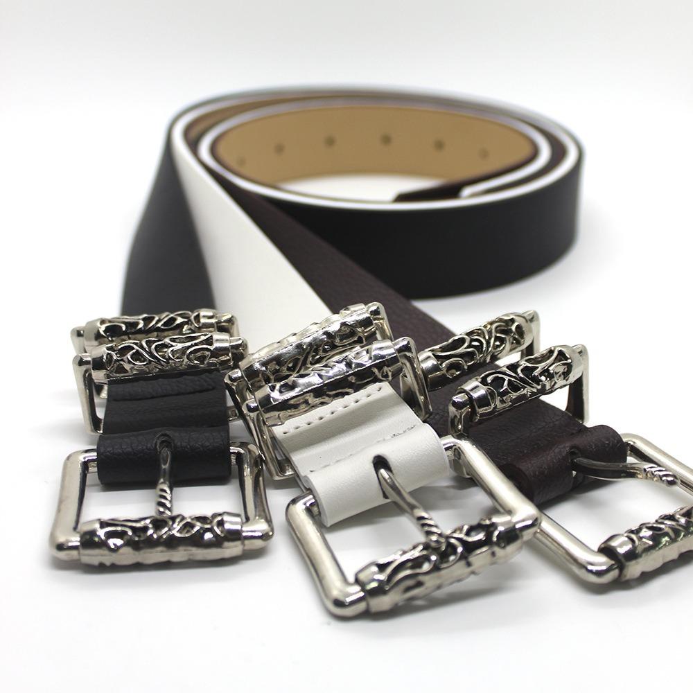 

Classic Style Metal Buckle Belt Punk Waist Decoration New Trouser Belt Women чорний