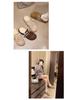 Thick-Soled Fleece-Lined Retro Birkenstock Women's Furry Round-Toe Slippers for Autumn/Winter