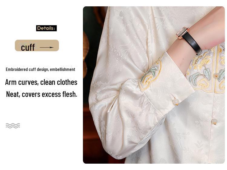 Women's Spring Retro Embroidered Chinese-Style Cheongsam Shirt