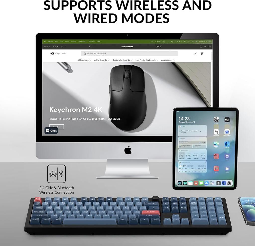 V6 Max QMK Plná velikost Bezdrátová Vlastní Mechanická US RGB Hot Swap Kompatibilní Gateron Jupiter Mechanická s Těsněním Kompatibilní s Windows Linux Jupiter