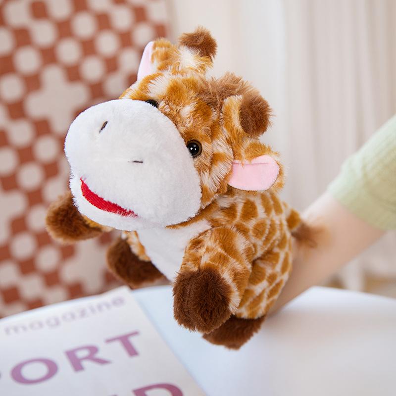 Cartoon Animal Hand Puppet Parent-child Game Doll Giraffe Fox Cow Dog Pig Tiger Lion Appease Toys Birthday Gifts For Children
