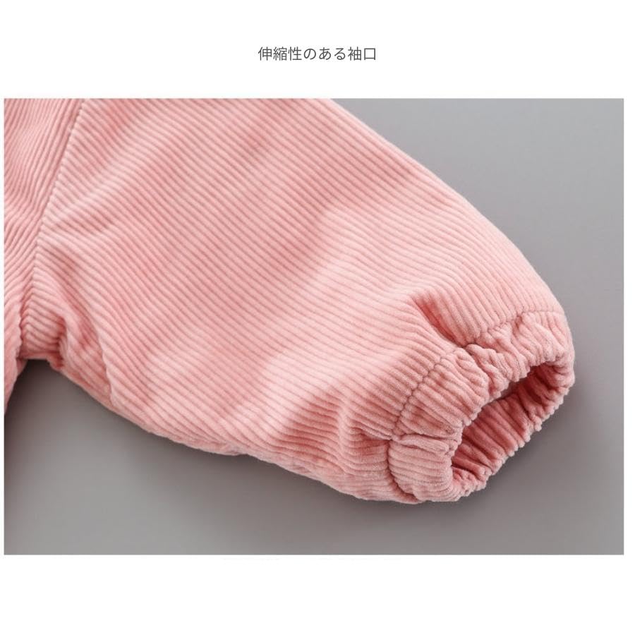 Soft Corduroy Angel Pattern Romper Jumpsuit Korean Clothing Fashionable Infant Kids Baby Clothing 60cm 70cm 80cm 90cm [EnDast] Children's (66, Pink)