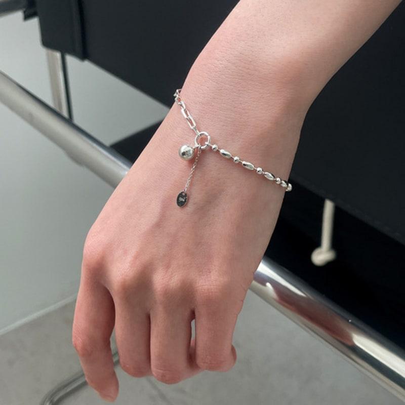 Melliv Silver Ball Point Mix Chain Bracelet_mvb01