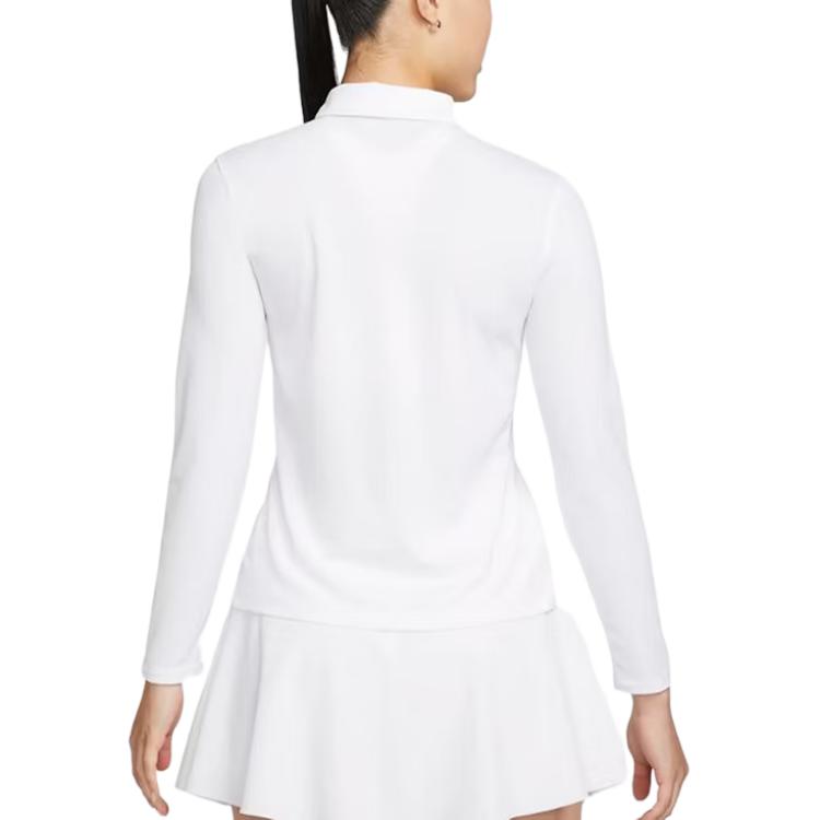 Nike Polo Shirts Women's White Polo Collar Moderate Straight Fit DH2317-100